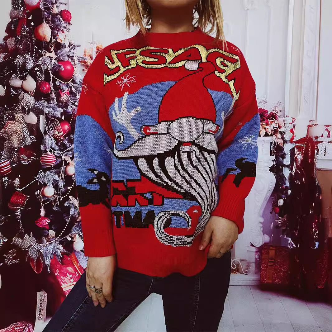 Damen Weihnachts-Pullover mit festlichem Rentier-Motiv und kreativen Designs R&B