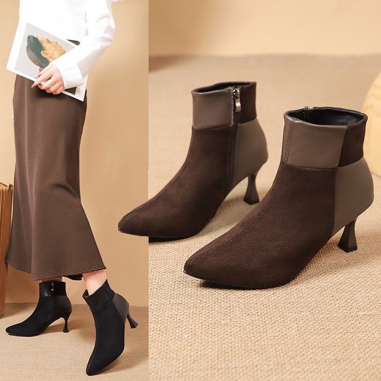 Damen Elegante Stiefeletten mit schickem Blockabsatz und modischen Details R&B
