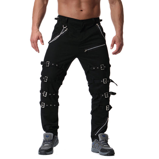 Herren Cargo-Hose mit vielseitigem Schnitt und auffälligen Schnallen R&B