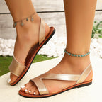 Damen elegante Zehentrenner-Sandalen mit modischem Riemendesign und bequemem Fußbett R&B