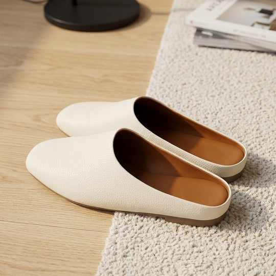 Damen elegante Mules aus hochwertigem Leder mit Komfortsohle R&B