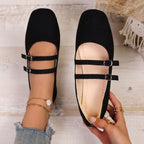 Damen Ballerinas mit verstellbarem Riemendesign und bequemer Sohle
