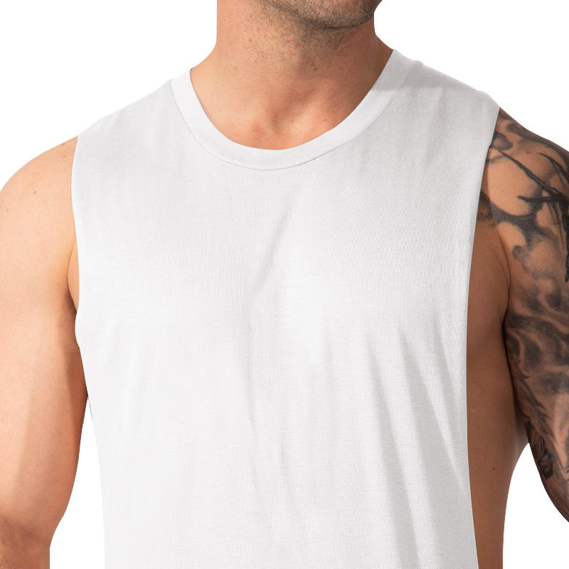 Herren nan Muskelshirt mit extra tiefen Armöffnungen und atmungsaktivem Baumwollmix R&B