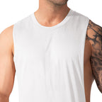 Herren nan Muskelshirt mit extra tiefen Armöffnungen und atmungsaktivem Baumwollmix R&B