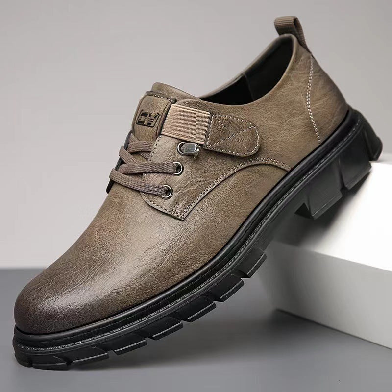 Herren bequeme Leder Schnürschuhe