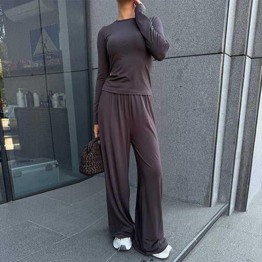 Damen elegante Loungewear-Kombination mit Kapuze und weitem Schnitt R&B