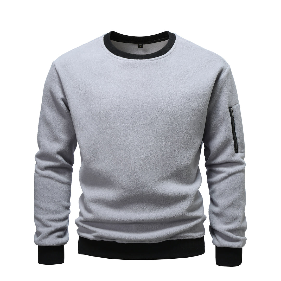 Herren kuscheliger Fleece-Pullover mit Reißverschlusstasche R&B