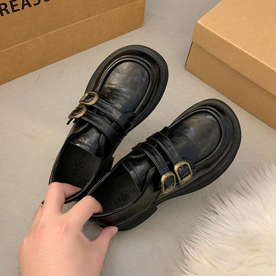 Damen Modische Schnürschuhe mit dekorativen Doppelschnallen R&B