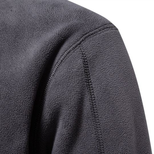 Herren nan leichter Fleece-Troyer mit Kurzreißverschluss und Stehkragen R&B