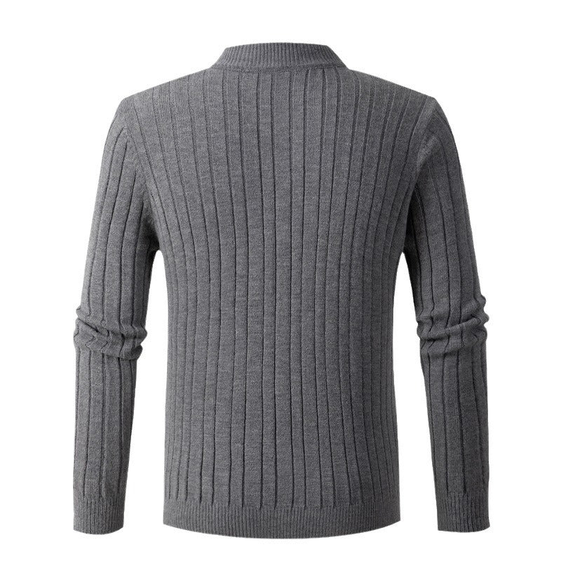Herren eleganter Rollkragenpullover mit strukturiertem Zopfmuster R&B