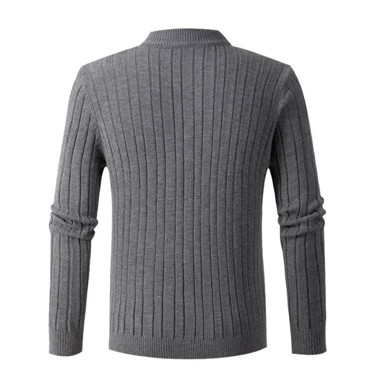 Herren eleganter Rollkragenpullover mit strukturiertem Zopfmuster R&B