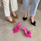 Damen Slingback Pumps mit verspieltem Schleifendesign R&B