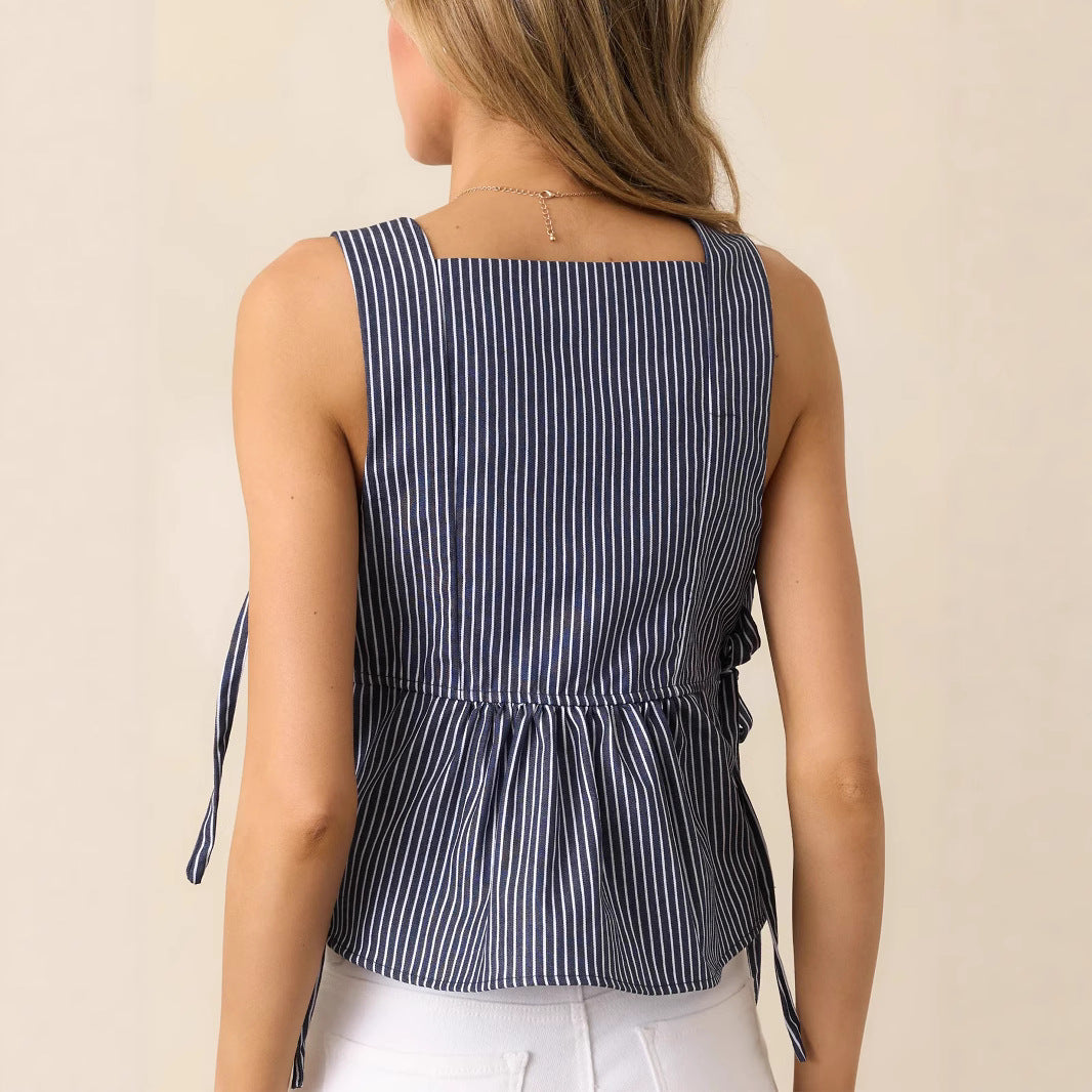 Damen Verspieltes Oberteil mit Rüschendetails und BindR&Bändern R&B