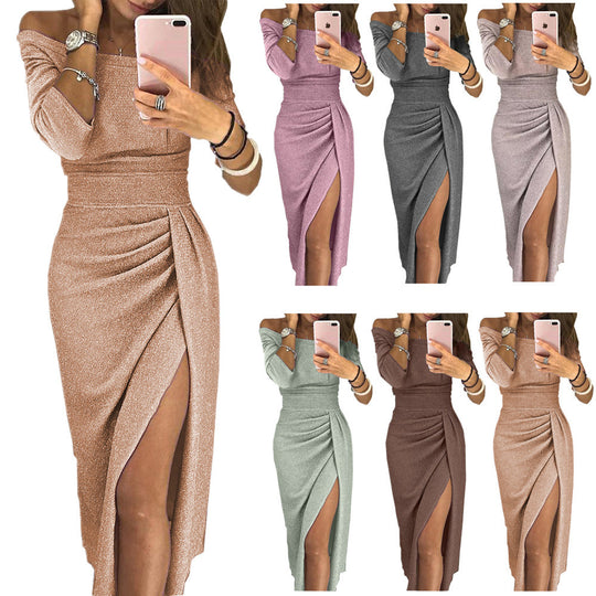 Damen Glamouröses Wickelkleid mit funkelnden Details R&B