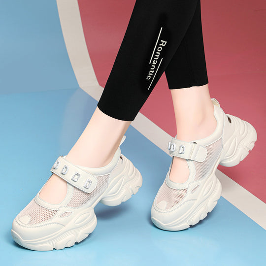 Damen Sportliche Komfort-Sneaker mit verstellbarem Riemen und dämpfender Sohle R&B