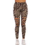 Damen Modische Leggings mit Cut-Outs im Leopardenmuster