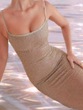 Damen Glamouröses Paillettenkleid mit Spaghetti-Trägern und figurbetonter Silhouette R&B