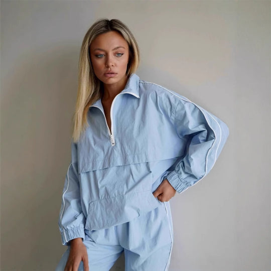 Damen Sportliche Jacke mit kurzem Reißverschluss und praktischen Taschen R&B