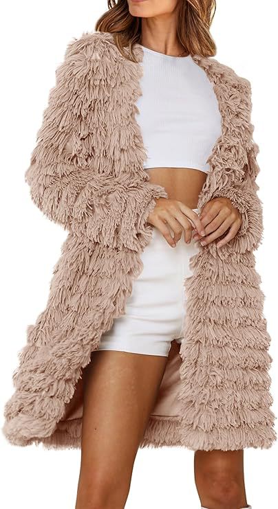 Damen Langer Fransenmantel R&B