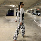 Damen Fashion Jumpsuit mit ZR&Bra-Print und figurbetontem Schnitt R&B