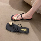 Damen stilvolle Flip-Flops mit glamourösen Herz-Applikationen EB