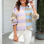 R&B | Farbiger Gestreifter Strickpullover Mit Stil