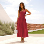 Damen Maxikleid mit schulterfreier Silhouette und eleganter Taillierung R&B