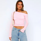 Damen asymmetrisches Langarmoberteil R&B