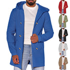Herren modische Jacke mit Kapuze und doppelter Knopfleiste R&B