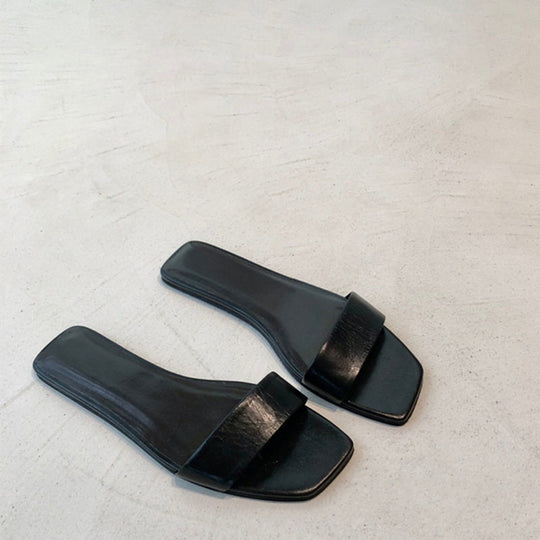 Damen Offene Mules mit breitem Riemen und elegantem Design R&B