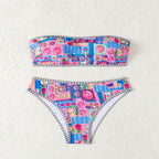 Damen Bikini-Set mit bandeau Oberteil und hohem Beinausschnitt R&B