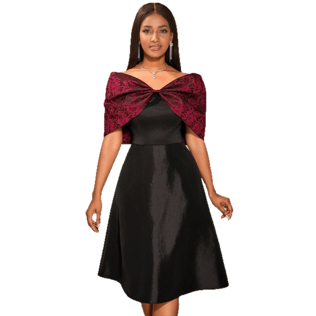 Damen Elegantes Abendkleid mit abnehmbarem Umhang R&B