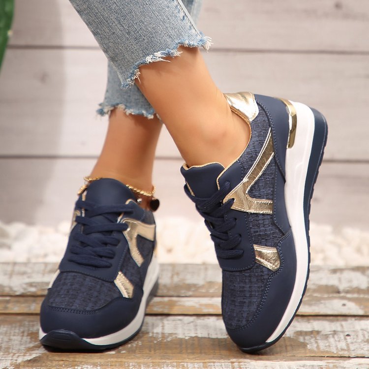 Damen Sportliche Sneakers mit schimmerndem Akzent R&B