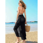 Damen Maxi-Rock mit seitlichem Schlitz und elegantem Blumenakzent R&B