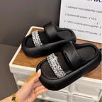 Damen modische Clogs mit eleganter Glitzerapplikation und bequemer Sohle R&B