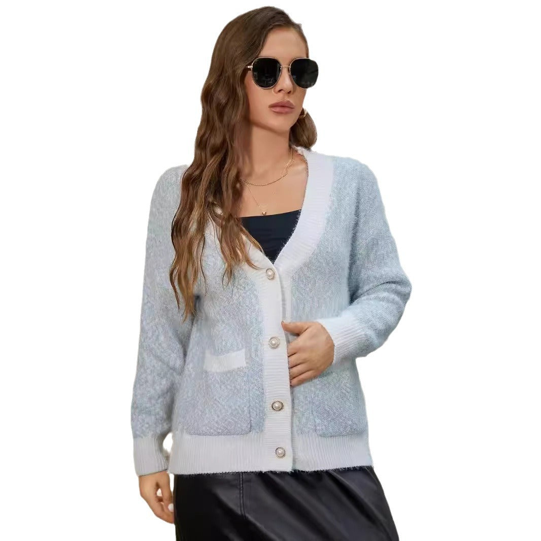 Damen oversized Strickjacke mit praktischen Taschen und stilvollen Knopfdetails R&B