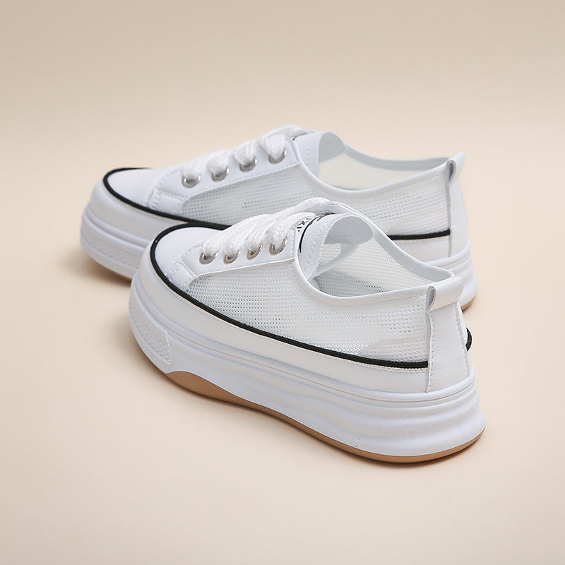 Damen Sportliche Plateausneaker mit atmungsaktivem Mesh-Obermaterial und rutschfester Sohle R&B