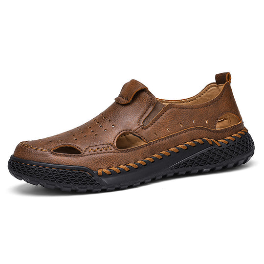 Herren atmungsaktive Leder Sandalen R&B