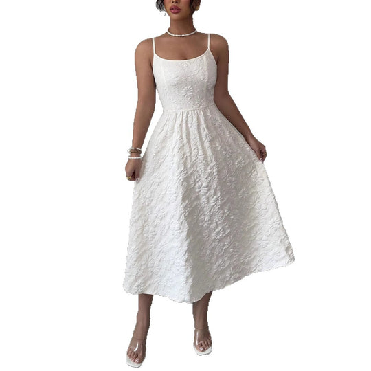 Damen Midikleid mit zarter Blumenstickerei R&B