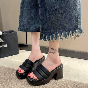 Damen Plateausandalen mit breiten Riemen R&B