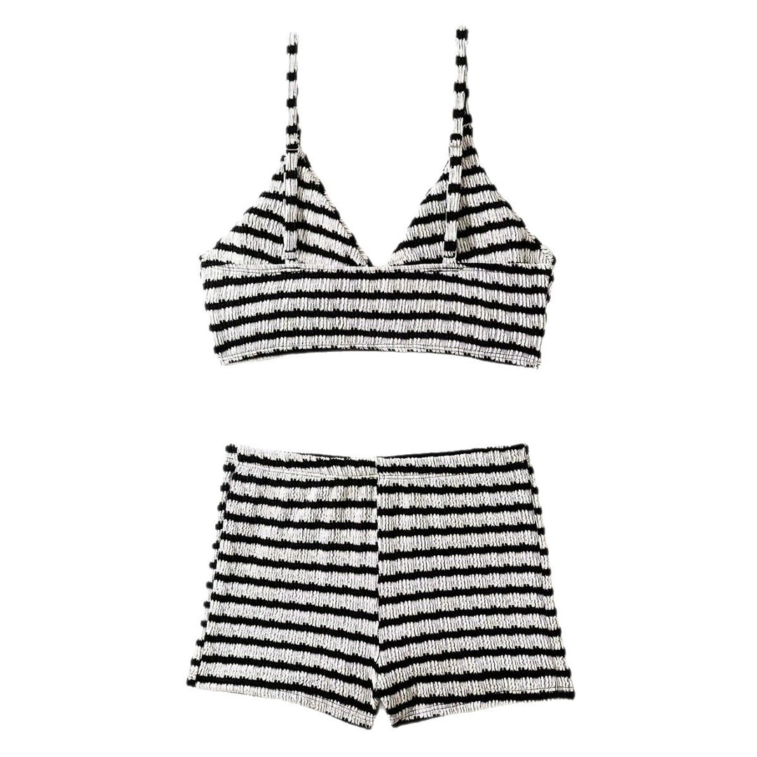 Damen Crop-Bikini Oberteil mit High-Waist Shorts R&B