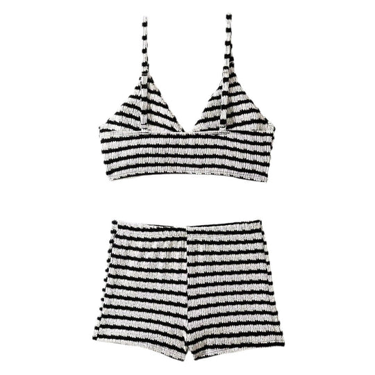 Damen Crop-Bikini Oberteil mit High-Waist Shorts R&B
