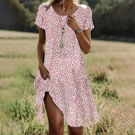 Damen Freizeitkleid mit asymmetrischem Saum und Taschen R&B