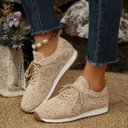 Damen Sneakers mit filigranem Häkeldesign und bequemem Fußbett R&B