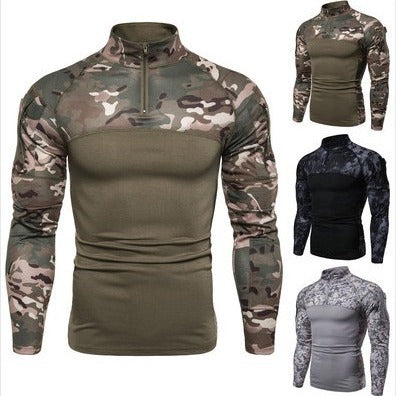 Herren Funktionales Langarmshirt im sportlichen Design mit Stehkragen und Reißverschluss