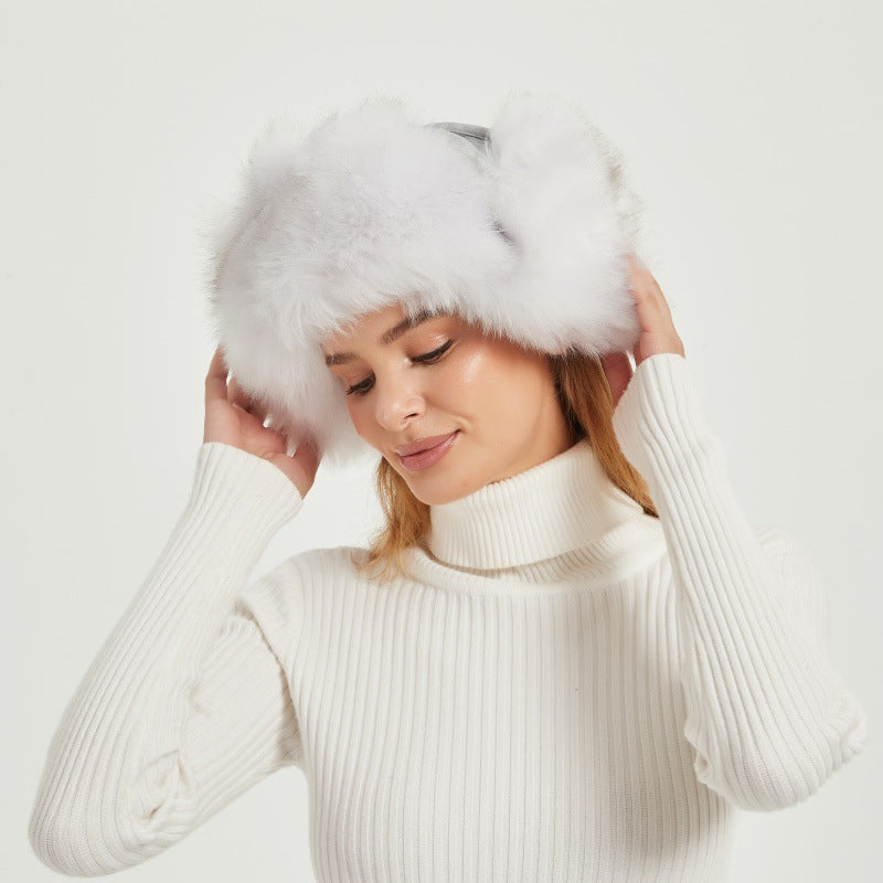 Damen Flauschige Wintermütze mit tierischen Ohren und voluminösem Design R&B