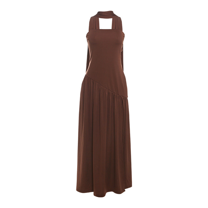 Damen Elegantes Maxikleid mit schulterfreier Silhouette und raffiniertem Schlitz R&B