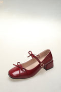 Damen Elegante Ballerinas mit dekorativen Schleifen und hochwertiger Lack-Optik R&B