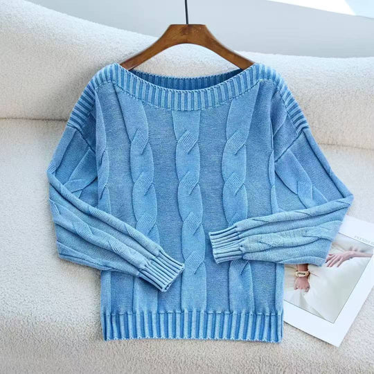 Damen Pullover im modernem Zopfdesign mit übergroßer Silhouette R&B