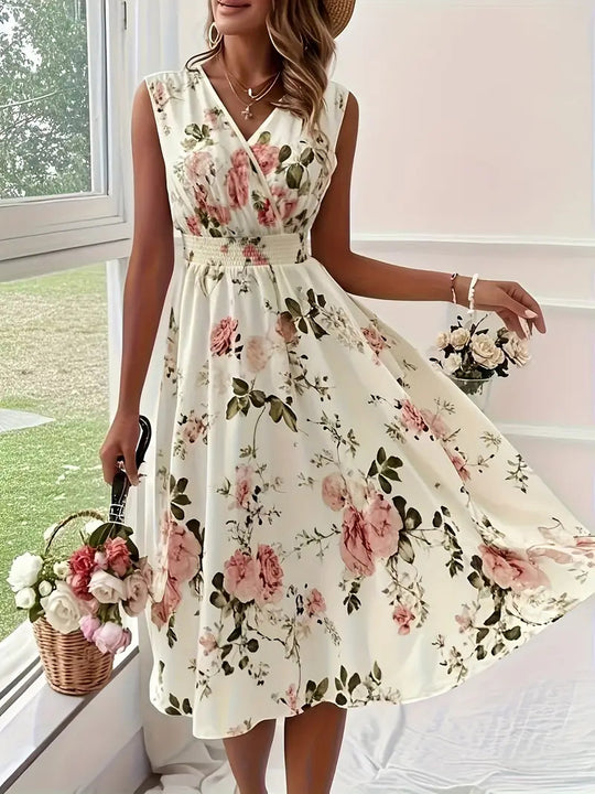 Damen Verspieltes A-Linien Kleid mit floralen Details R&B